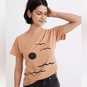 Madewell Oceanvista Whisper Cotton Rib-Crewneck Tee size medium